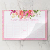赤ちゃんシャワービンゴゲームシックな花ブーケピンク ペーパーパッド (折り畳み)