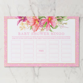赤ちゃんシャワービンゴゲームシックな花ブーケピンク ペーパーパッド