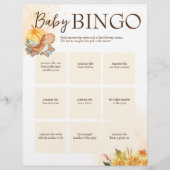 赤ちゃんシャワービンゴゲームブラウンパーソナライズされたテンプレート レターヘッド (正面)