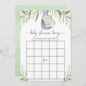 赤ちゃんシャワービンゴゲー男女兼用ム象 招待状 (正面/裏面)