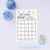 赤ちゃんシャワービンゴピンクストークガールゲームカード チラシ (シングル)