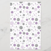 赤ちゃんシャワービンゴフェイク、紙吹雪、紫、銀 チラシ (裏面)
