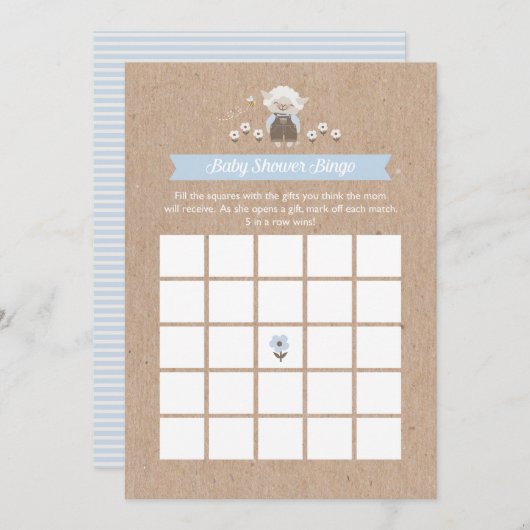 赤ちゃんシャワービンゴボーイラムゲームカード 招待状 (正面/裏面)