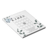 赤ちゃんシャワービンゴ水の色ほこりっぽい青フローラ ノートパッド (アングル)