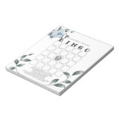 赤ちゃんシャワービンゴ水の色ほこりっぽい青フローラ ノートパッド (回転)