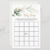 赤ちゃんシャワービンゴ緑の葉のゲーム (正面/裏面)