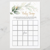 赤ちゃんシャワービンゴ緑の葉のゲーム (正面)