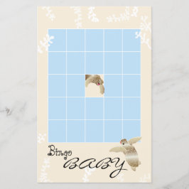 赤ちゃんシャワービンゴ「ブルー/クリームカメ」 チラシ