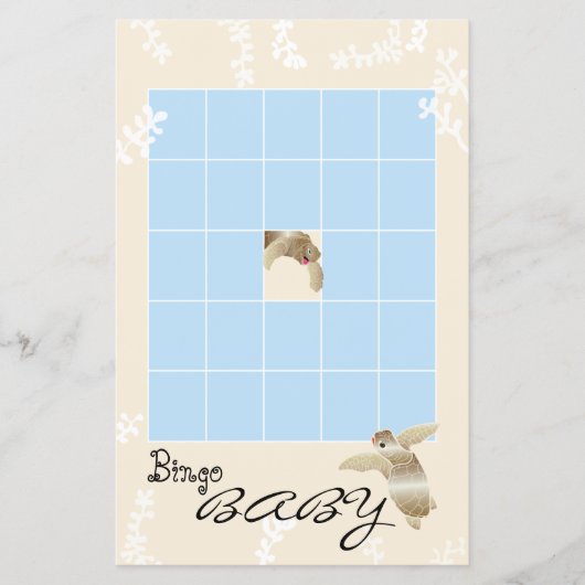 赤ちゃんシャワービンゴ「ブルー/クリームカメ」 チラシ (正面)