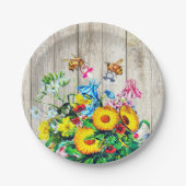 赤ちゃんシャワービーツツイン素朴フローラおしゃけ ペーパープレート (正面)
