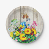 赤ちゃんシャワービー素朴フローラおしゃれ ペーパープレート (正面)