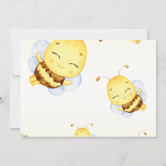 赤ちゃんシャワービー赤ちゃんシャワー写真 招待状 (裏面)