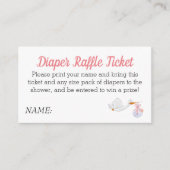 赤ちゃんシャワーピンクおむつラッフルストークベイビーガール エンクロージャーカード (正面)