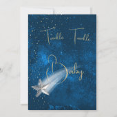 赤ちゃんシャワーピンクきらめくキラキラ星 招待状 (裏面)