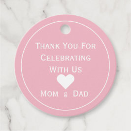 赤ちゃんシャワーピンクと白 フェイバータグ