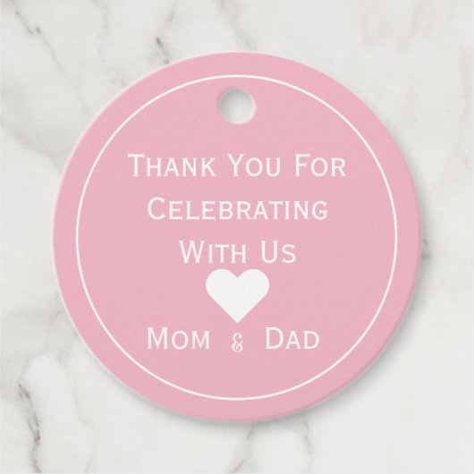 赤ちゃんシャワーピンクと白 フェイバータグ (正面)