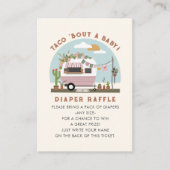 赤ちゃんシャワーピンクのおむつラッフルのタコ エンクロージャーカード (正面)