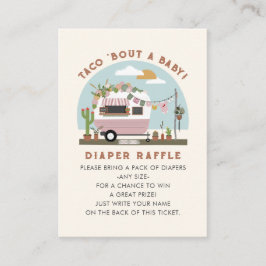 赤ちゃんシャワーピンクのおむつラッフルのタコ エンクロージャーカード