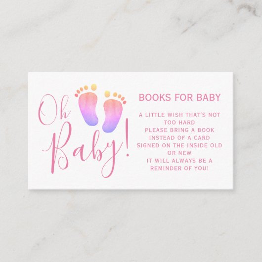 赤ちゃんシャワーピンクのエンクロージャカード用の本 エンクロージャーカード (正面)