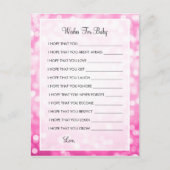 赤ちゃんシャワーピンクのグリッター アドバイスカード (正面)