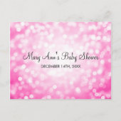 赤ちゃんシャワーピンクのグリッター アドバイスカード (裏面)