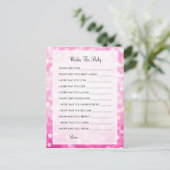 赤ちゃんシャワーピンクのグリッター アドバイスカード (スタンド正面)