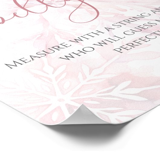 赤ちゃんシャワーピンクのスノーフレークお母さんの腹の大きさ ポスター (角)