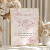 赤ちゃんシャワーピンクのスノーフレークお母さんの腹の大きさ ポスター