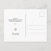 赤ちゃんシャワーピンクのフローラ感謝してい緑 ポストカード (裏面)