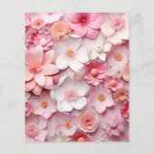 赤ちゃんシャワーピンクの花の女の子の予算招待 チラシ (裏面)