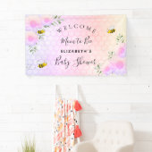 赤ちゃんシャワーピンクの虹の緑のママbee 横断幕 (インサイチュ)