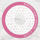 赤ちゃんシャワーピンクを振りかける ワイングラスタグ (正面)