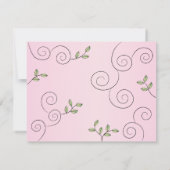 赤ちゃんシャワーピンクサンキューカード、"金ゴールド鳥" サンキューカード (裏面)