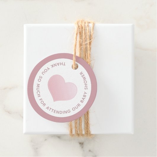 赤ちゃんシャワーピンクハート フェイバータグ (インサイチュ)