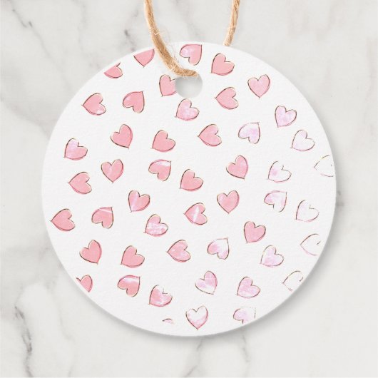 赤ちゃんシャワーピンクハート フェイバータグ (裏面)