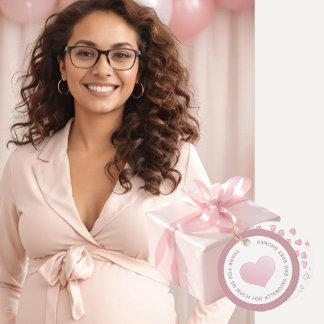 赤ちゃんシャワーピンクハート フェイバータグ