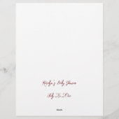 赤ちゃんシャワーピンクビンゴゲーパーソナライズされたムテンプレート レターヘッド (裏面)