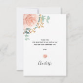 赤ちゃんシャワーピンクフローラユーカリ サンキューカード (裏面)