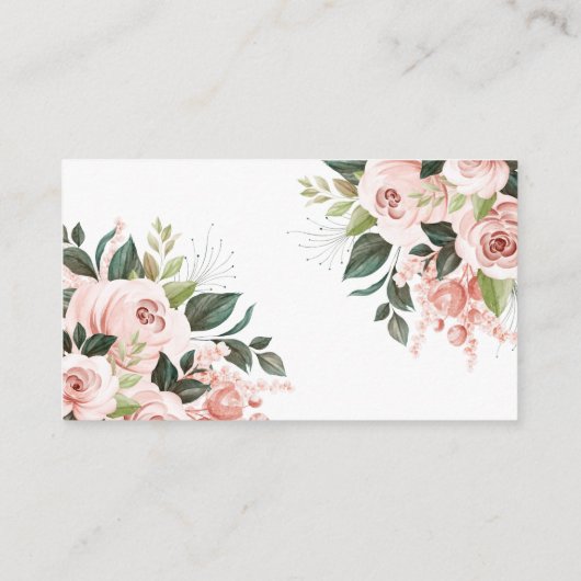 赤ちゃんシャワーピンクフローラ水彩ディアー エンクロージャーカード (裏面)