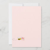 赤ちゃんシャワーピンクフローラ緑かわいいママbee 招待状 (裏面)