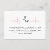 赤ちゃんシャワーピンクモダンのベビー本 エンクロージャーカード (正面)