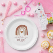 赤ちゃんシャワーピンクモダンの可愛らしい虹 ペーパープレート (パーティー)