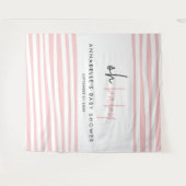 赤ちゃんシャワーピンクモダンユニークタイポグラフィパーティー タペストリー (正面(横))