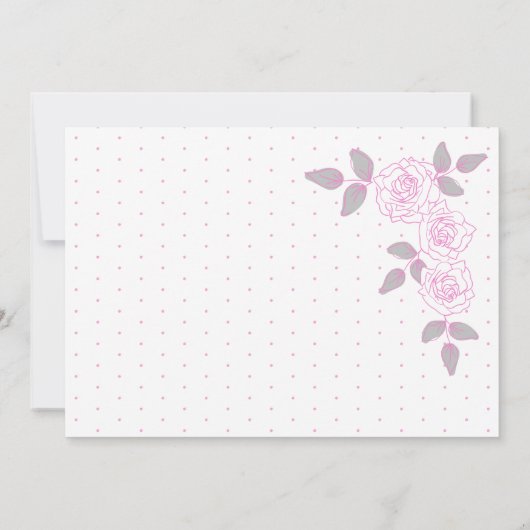 赤ちゃんシャワーピンクローゼピンクマママベア&キューブ 招待状 (裏面)