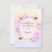 赤ちゃんシャワーピンク紫パステル花模様 サンキューカード (裏面)