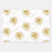 赤ちゃんシャワーピンク紫色の黄色の花 ラッピングペーパーシート (正面3)