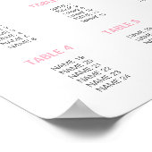 赤ちゃんシャワーピンク象の女の子のシーティングチャート ポスター (角)