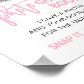 赤ちゃんシャワーピンク象フォトゲストブックサイン ポスター (角)