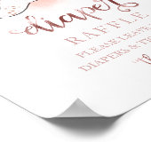 赤ちゃんシャワーピンク金ゴールドおむつラッフルゲームサイン ポスター (角)