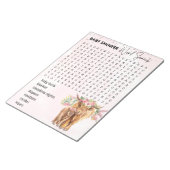 赤ちゃんシャワーピンク高地カウゲームワード検索 ノートパッド (アングル)